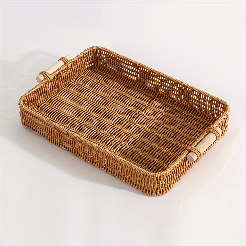Baby Clothing Basket - PP Woven Storage Basket with Wooden