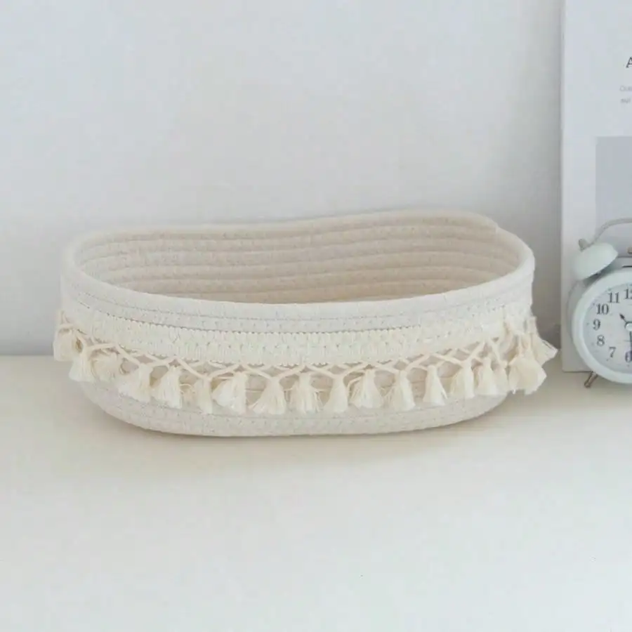 Tassel Style Cotton Rope Woven - Baby Clothing Basket 评论和价格