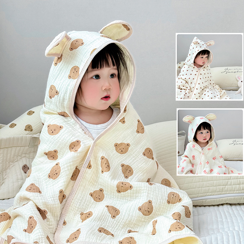 Baby Bath Towel 4 Layers Gauze - Hooded Bath Towel 评论和价格