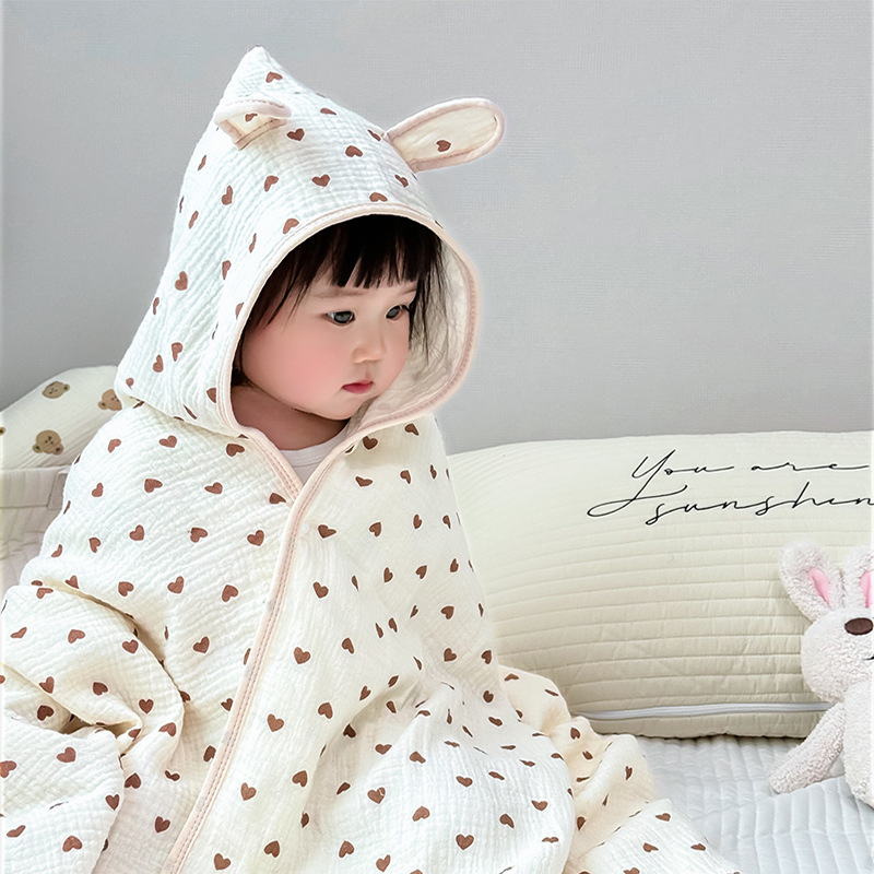 Baby Bath Towel 4 Layers Gauze - Hooded Bath Towel 评论和价格