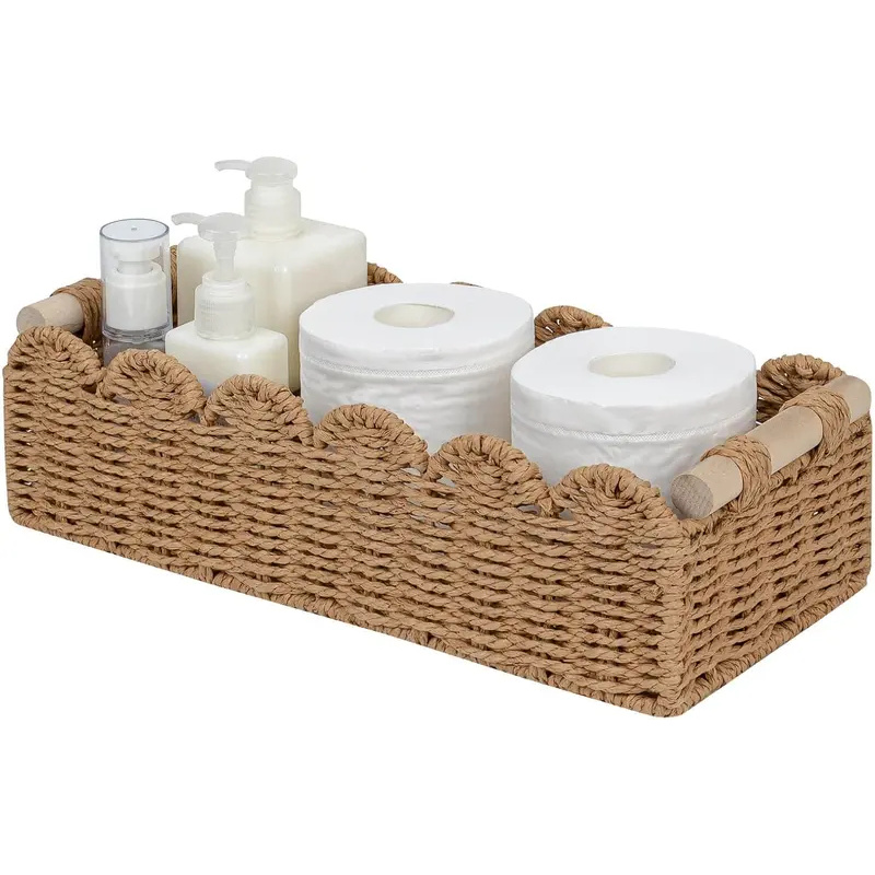 Paper Rope Scalloped Edge Toil - Baby Clothing Basket 评论和价格