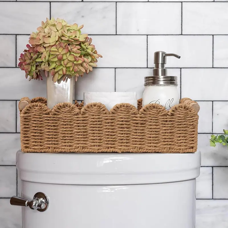 Paper Rope Scalloped Edge Toil - Baby Clothing Basket 评论和价格