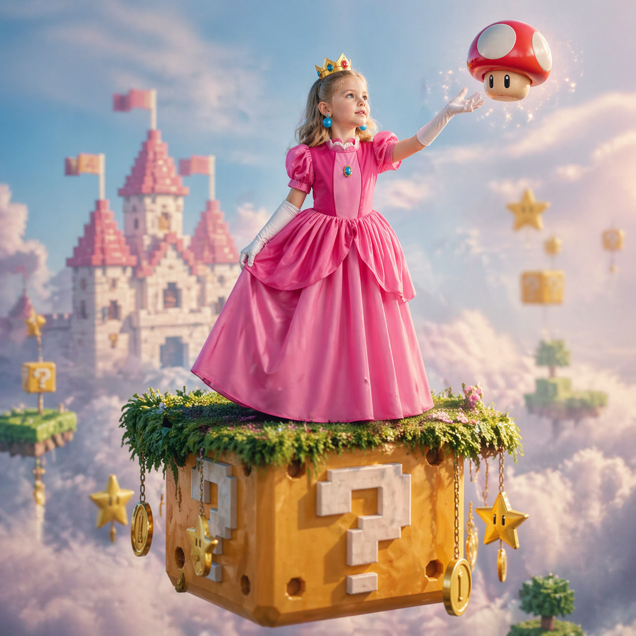 Princess Peach Style Dress Up  - Newborn Gift Set 评论和价格