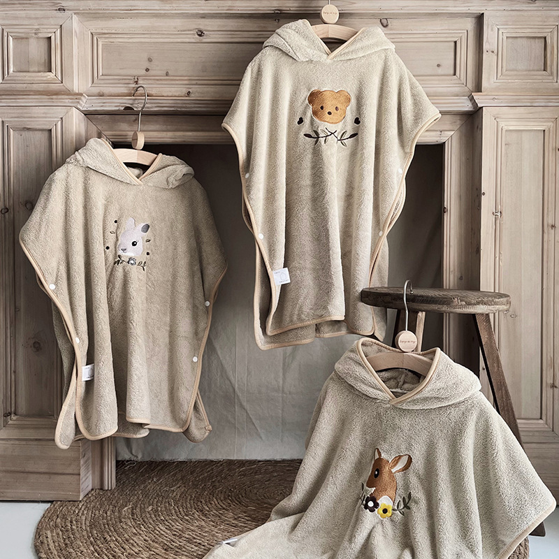 Children's Coral Fleece Cloaks - Hooded Bath Towel 评论和价格