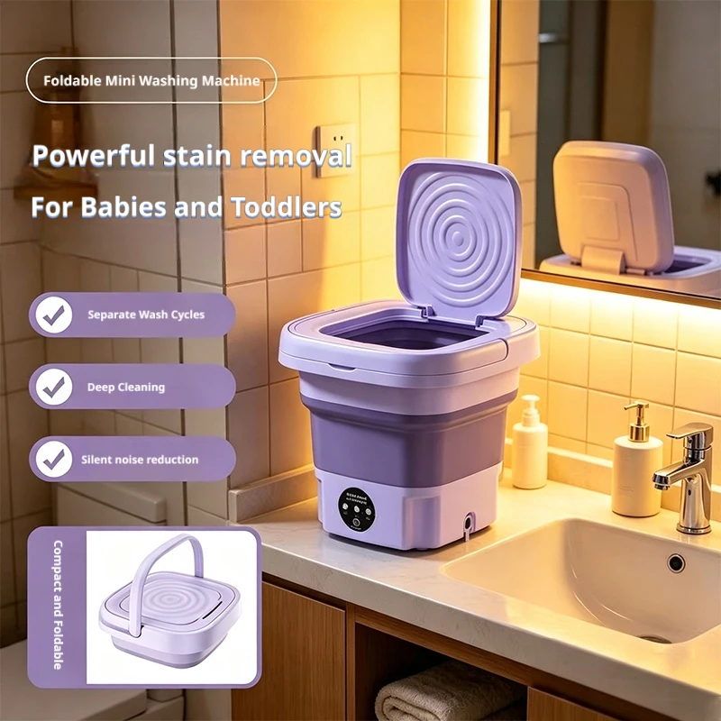 9L Fold Mini Washing Machine P - Baby Clothing Basket 评论和价格