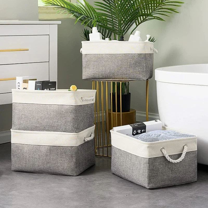 Linen Foldable Storage Basket  - Baby Clothing Basket 评论和价格
