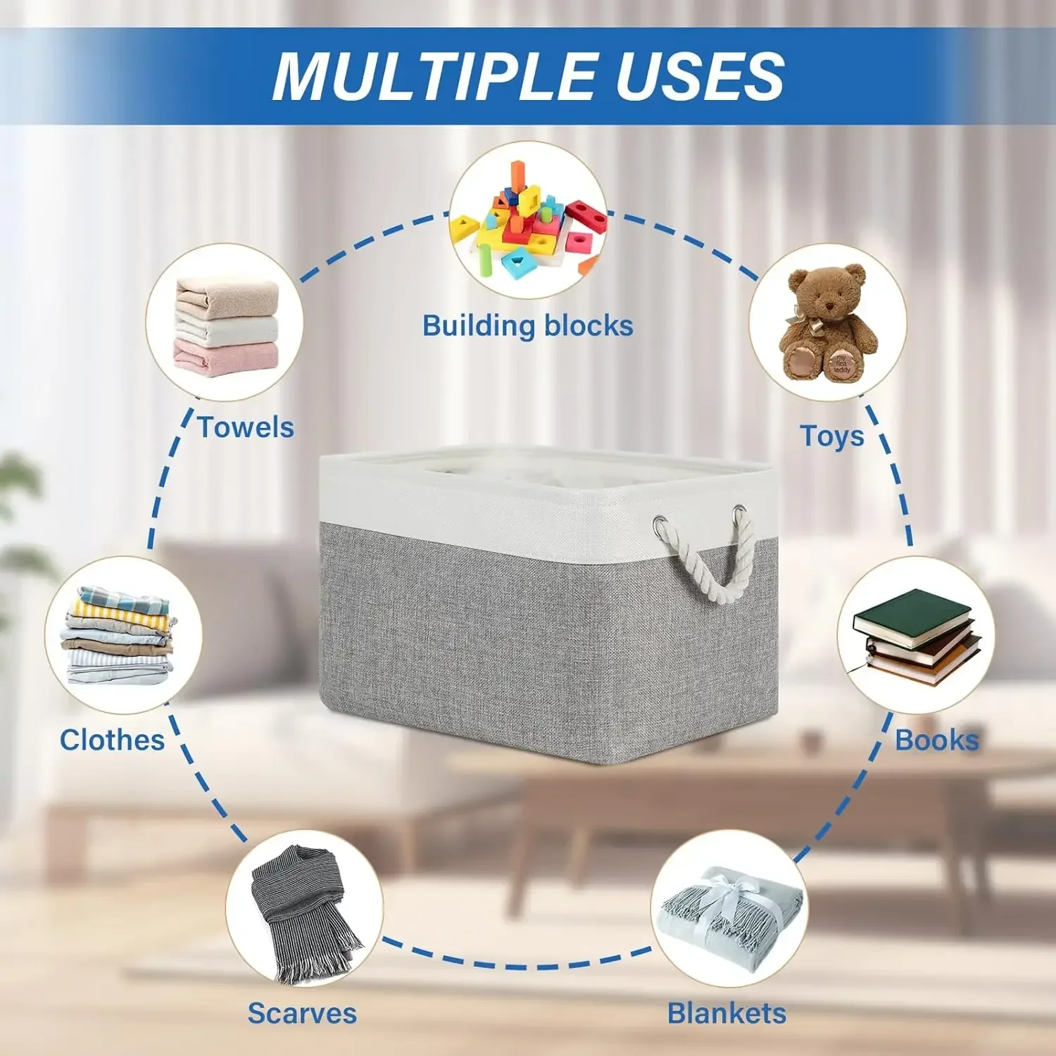 Linen Foldable Storage Basket  - Baby Clothing Basket 评论和价格